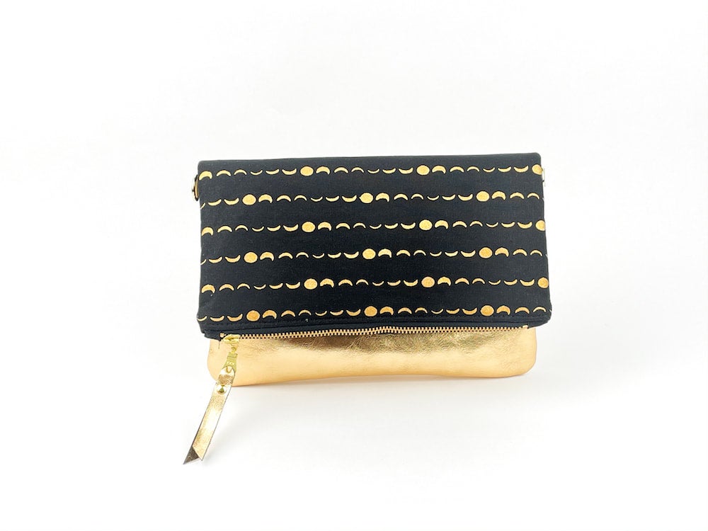 Leather Foldover Clutch